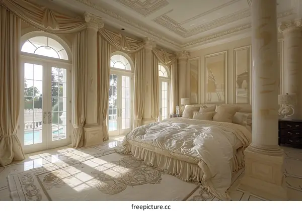 Luxury Master Bedroom with Classic Architectural Design