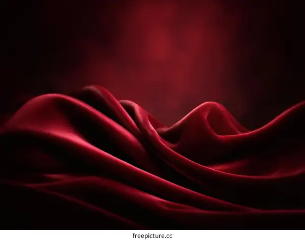 Deep Red Satin Fabric Texture Close Up
