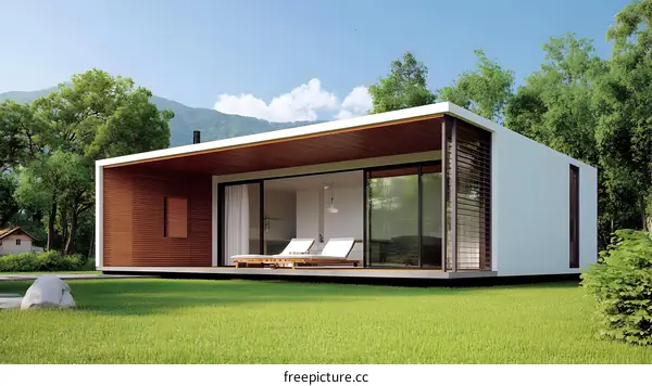 Modern Minimalist House Design with Wooden Accents