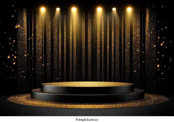 Black and Gold Award Stage Illustration