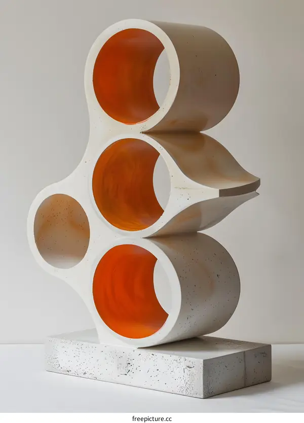Orange and white sculpture