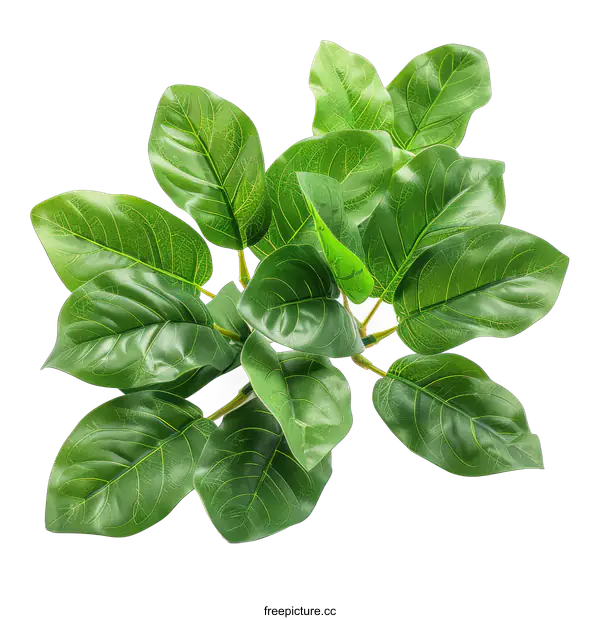 [Transparent Background PNG]Green leaves on black background