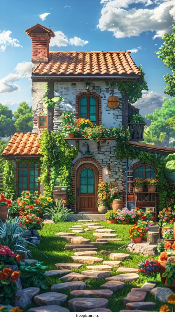 Charming Cottage in a Vibrant Garden
