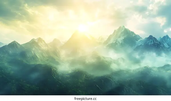 Majestic Mountain Range at Sunrise