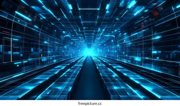 Futuristic Digital Tunnel Pathway