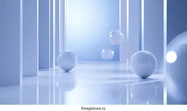 Abstract Minimalist Light Blue Geometric Scene