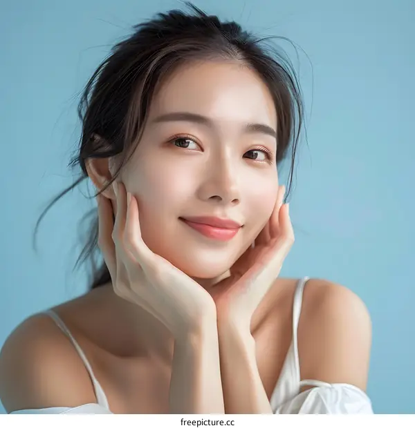 Portrait of a Beautiful Smiling Asian Woman