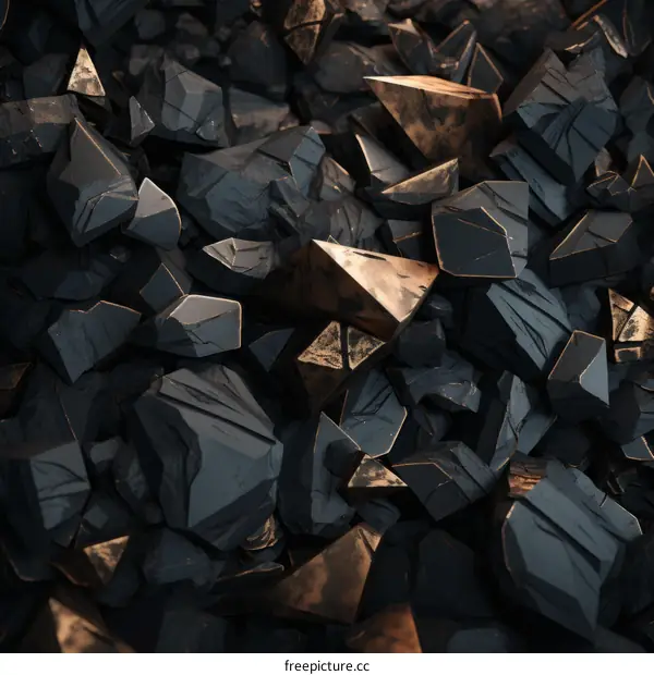 Black and gold abstract background with sharp edges and cracks