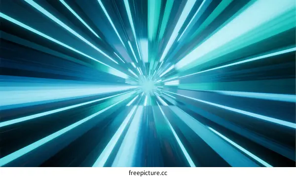Blue Light Speed Rays Abstract Background with Dynamic Energy