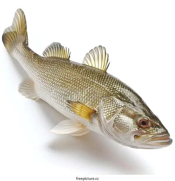 Freshly Caught Fish on White Background