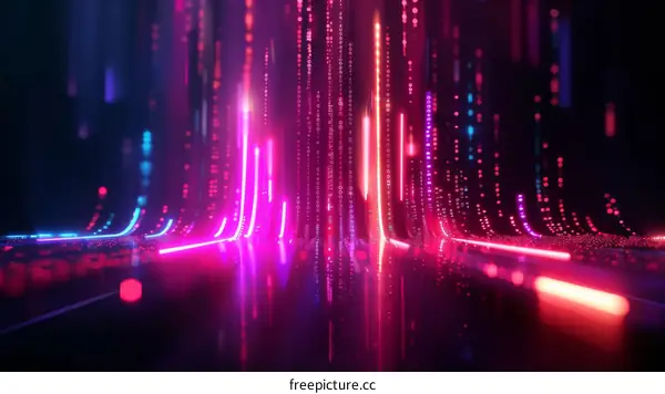 Glowing binary code background