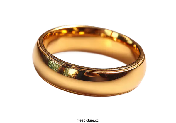 [Transparent Background PNG]Close-up of a Gold Wedding Ring