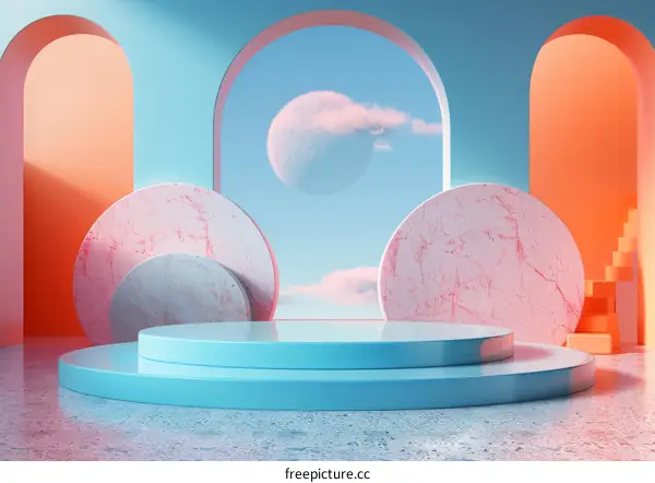 Abstract Geometric Pastel Display Stand