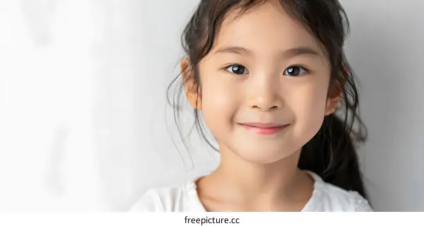 Portrait of a Smiling Asian Girl