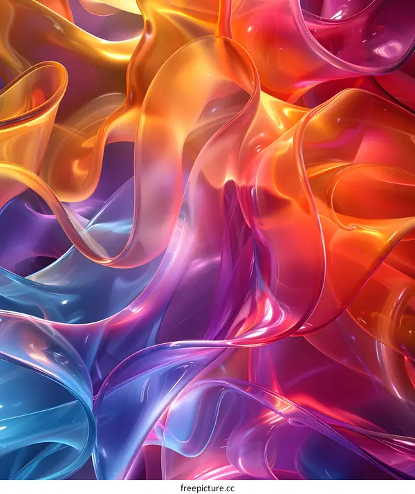 Abstract  Shiny  Wavy  Fluid  Digital