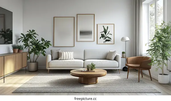 Modern Living Room Interior Design with Plants