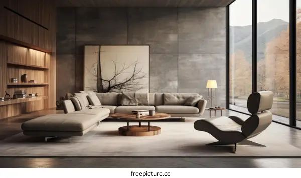 Modern minimalist living room interior design