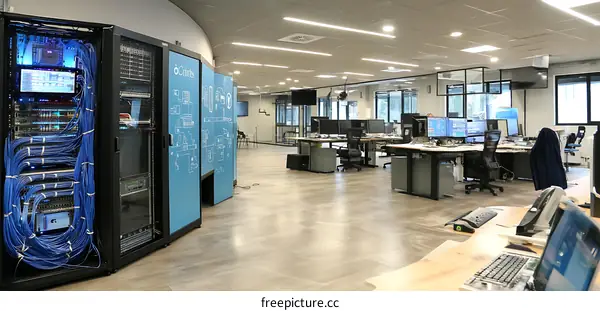 Modern Control Room with Multiple Staff