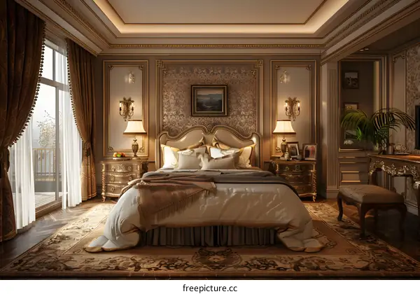 European Luxury Style Bedroom Interior Design