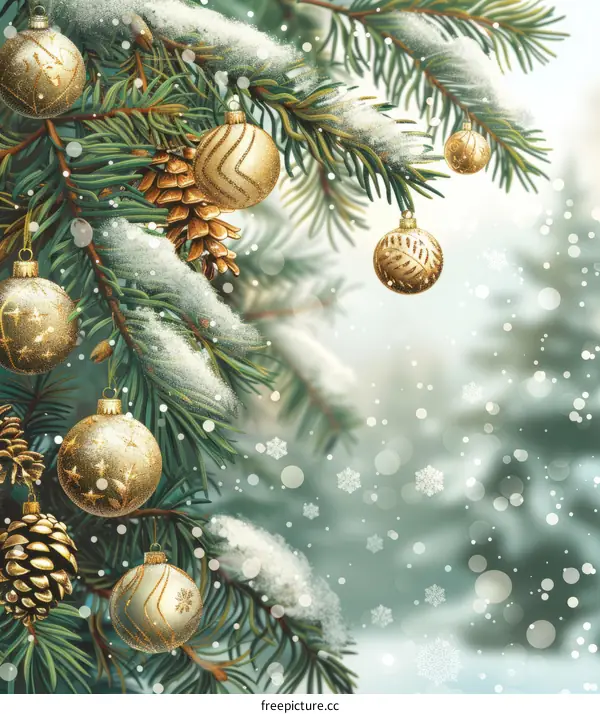 Golden Christmas Tree Ornaments