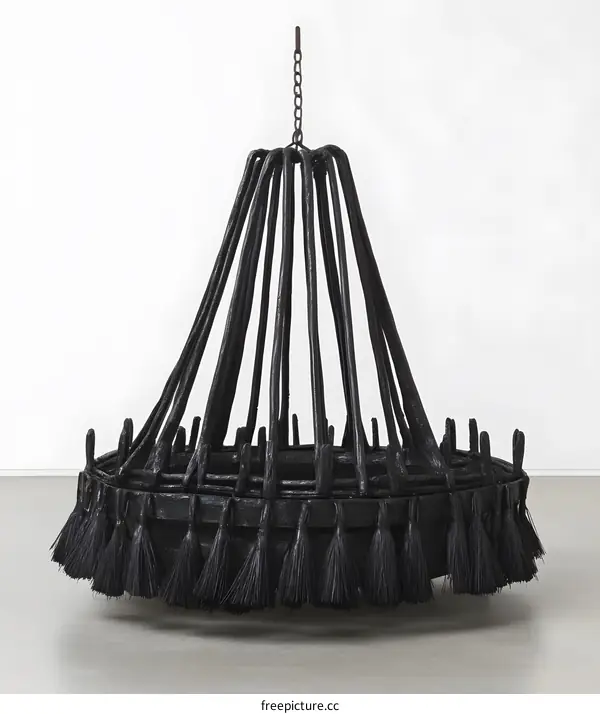 Black Chandelier with Tassels