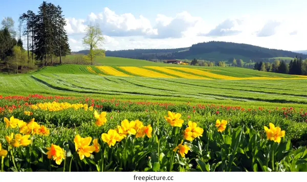 Beautiful Spring Fields and Flowers
