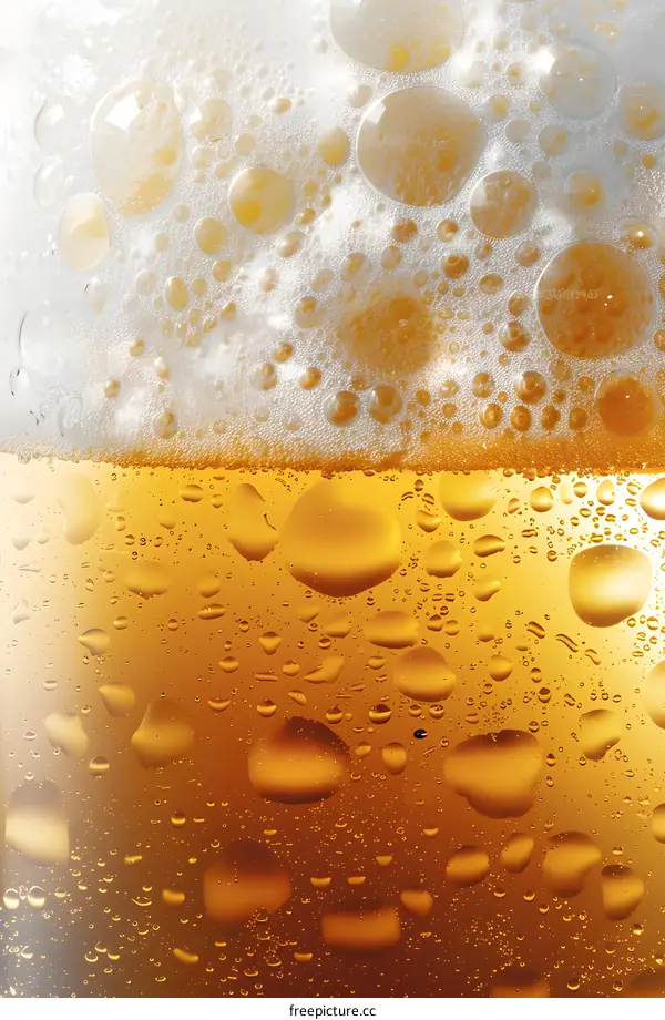 Close Up of a Frothy Glass of Beer