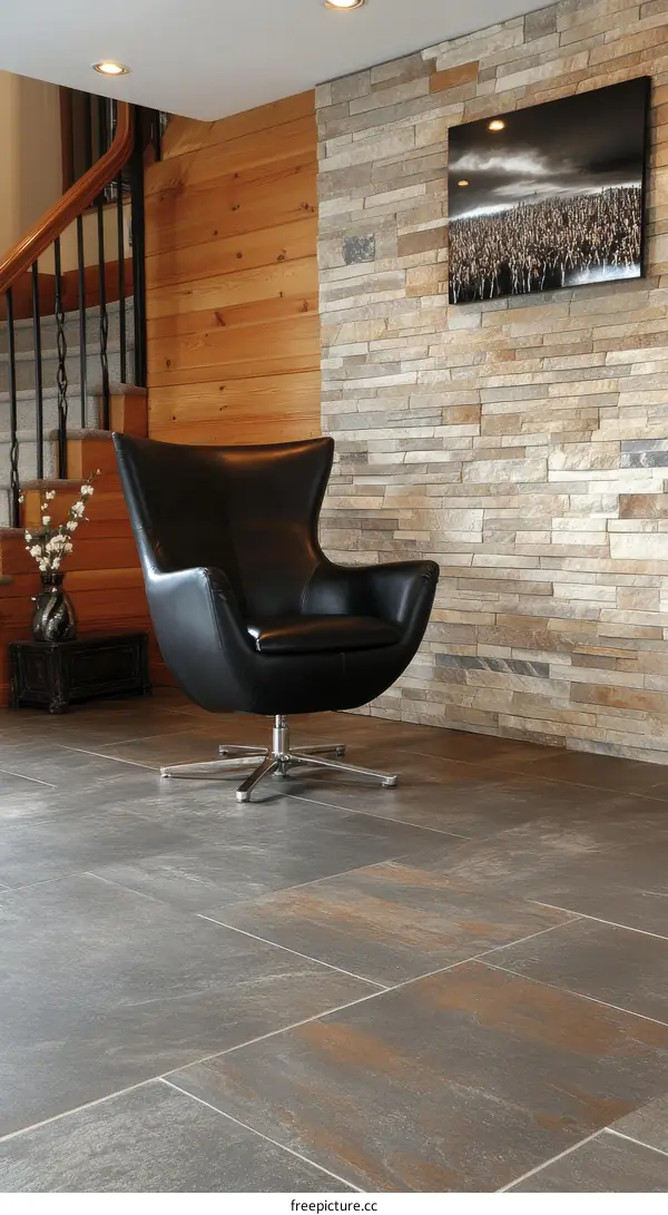 Modern Interior Flooring with Stylish Chair