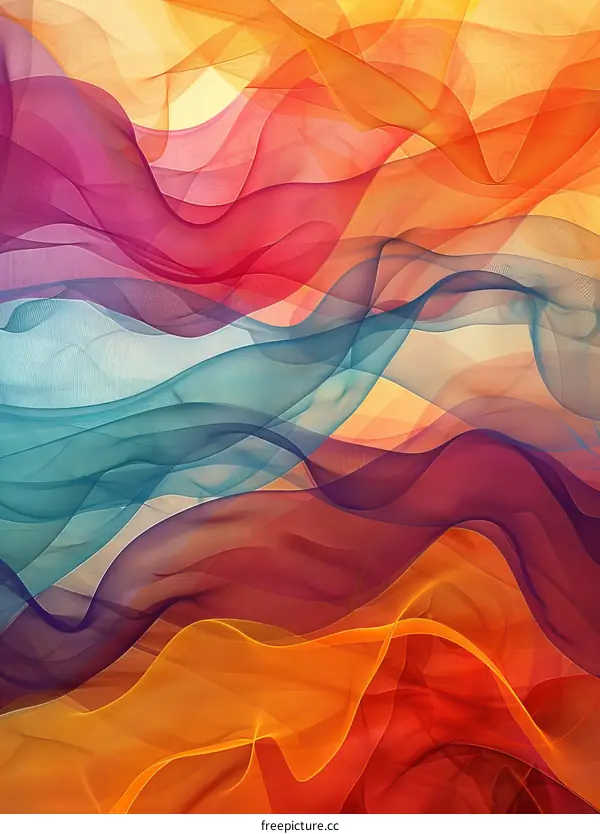 Abstract Colorful Flowing Fabric Design