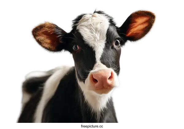 [Transparent Background PNG]Close Up Portrait of a Cute Calf