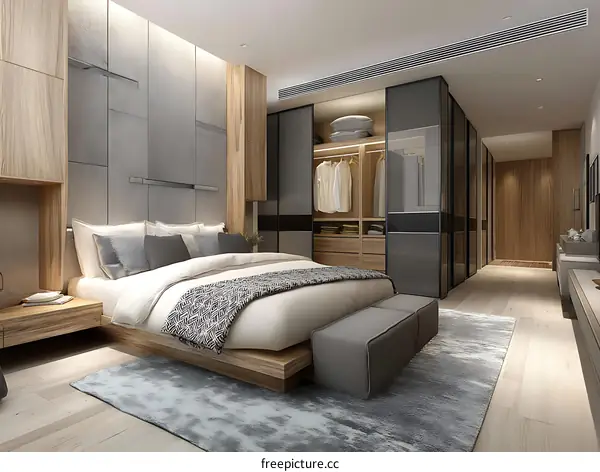 Modern Bedroom Interior Design Illustration