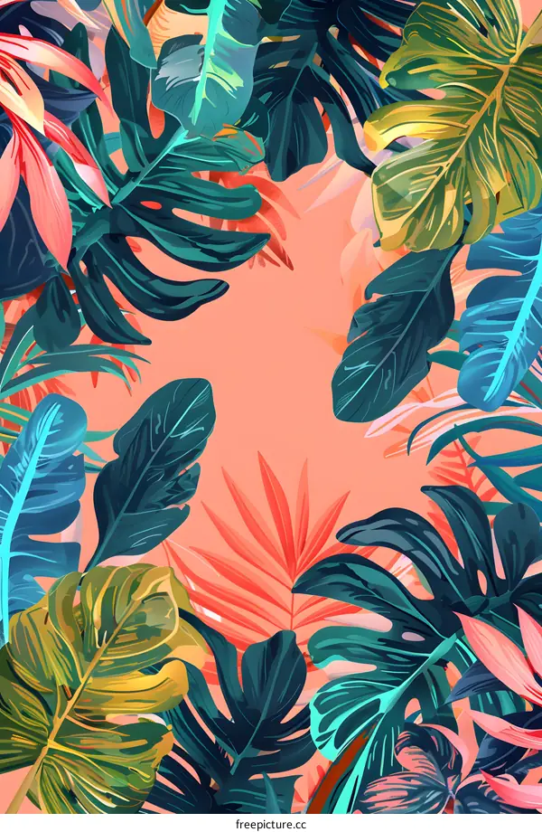 Tropical Leaves Background Illustration