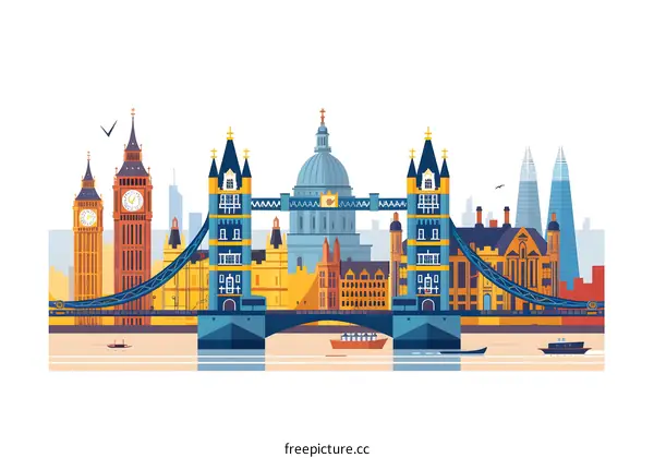 London Skyline With Famous Landmarks