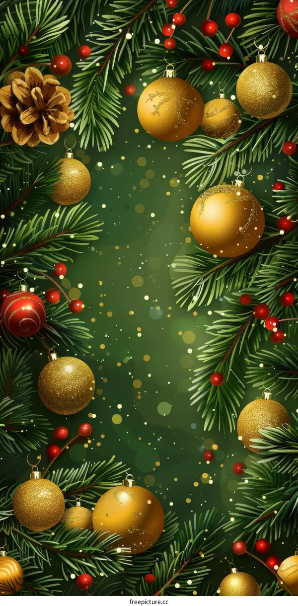 Christmas Tree Decorated with Classic Ornaments