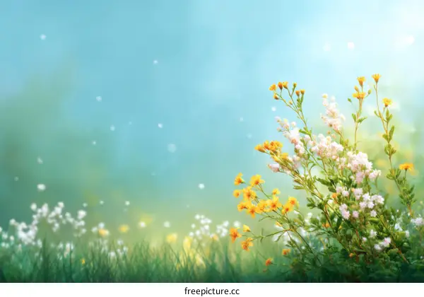 Beautiful Spring Flowers in a Meadow