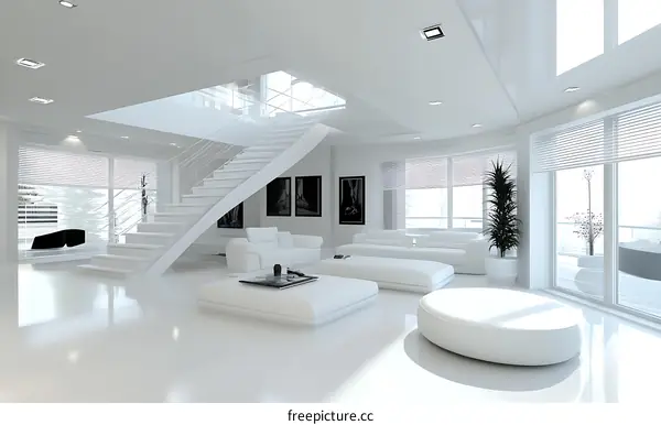 Modern Minimalist White Interior Design