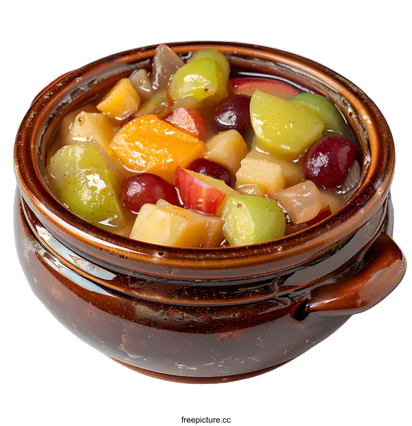 [Transparent Background PNG]Bowl of Fruit Salad on White Background