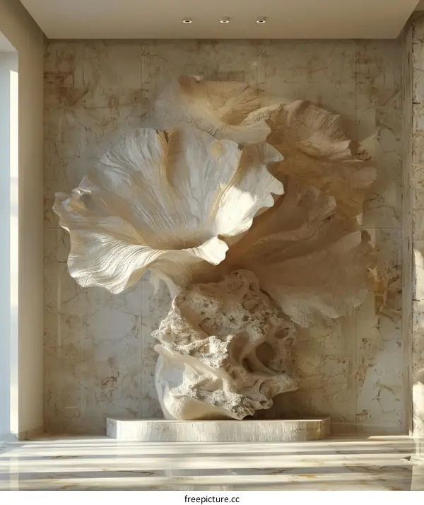 Modern Beige Sculptural Wall Decor