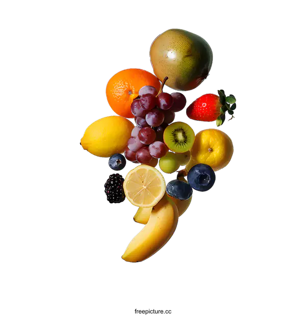 [Transparent Background PNG]Assortment of Fresh Fruits and Berries