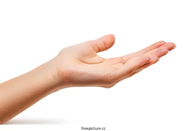 An open hand with the palm facing upwards