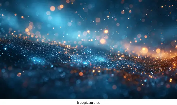 Blue and gold glitter background