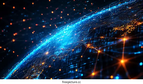 Global Network Digital Earth Illustration