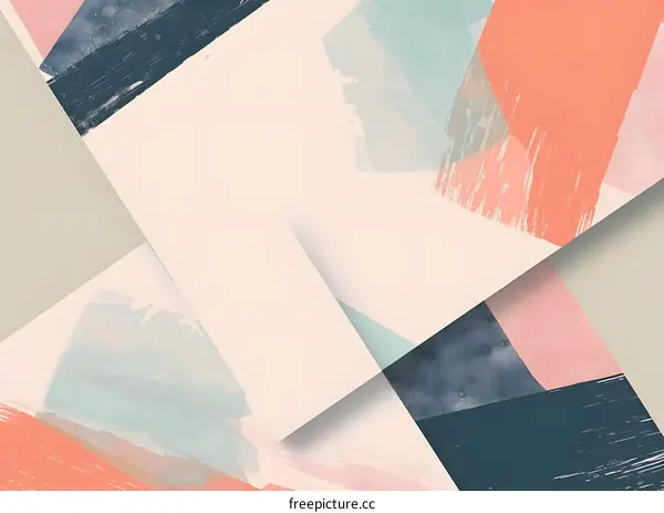 Abstract Geometric Shapes Watercolor Background