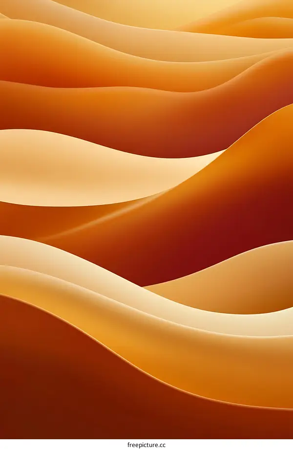 Abstract Wavy Lines in Orange and Brown Colors