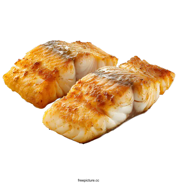 [Transparent Background PNG]Fried fish fillet isolated on white background