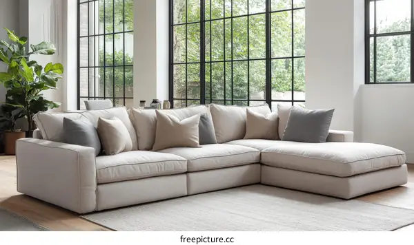 Modern Sectional Sofa with Low Profile