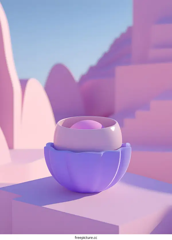 Pink and Purple 3D Abstract Background