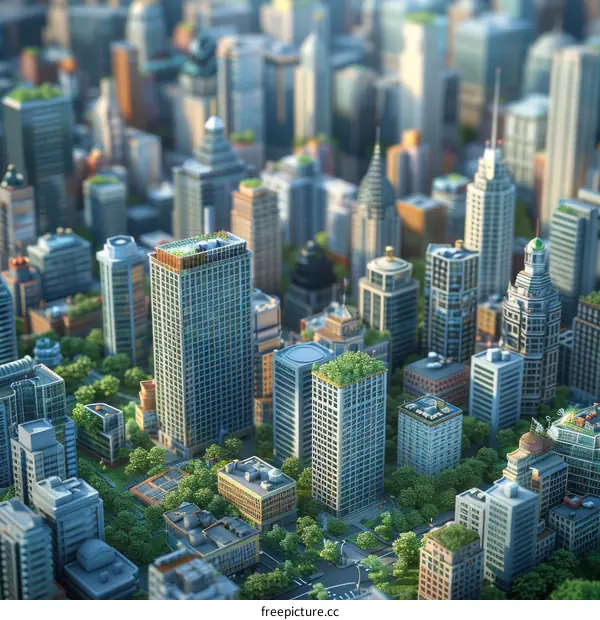 Urban Green Cityscape Illustration