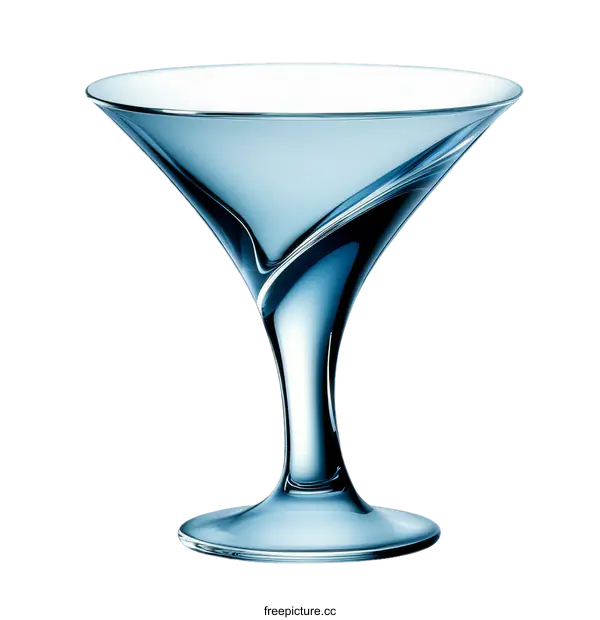[Transparent Background PNG]Elegant Blue Martini Glass Illustration