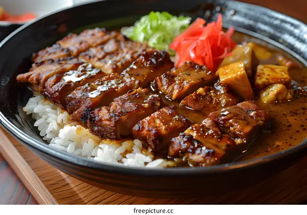 A plate of Japanese curry with pork